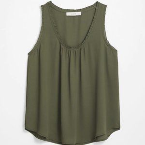 Loft Plus Ruffle Scoop Neck Tank